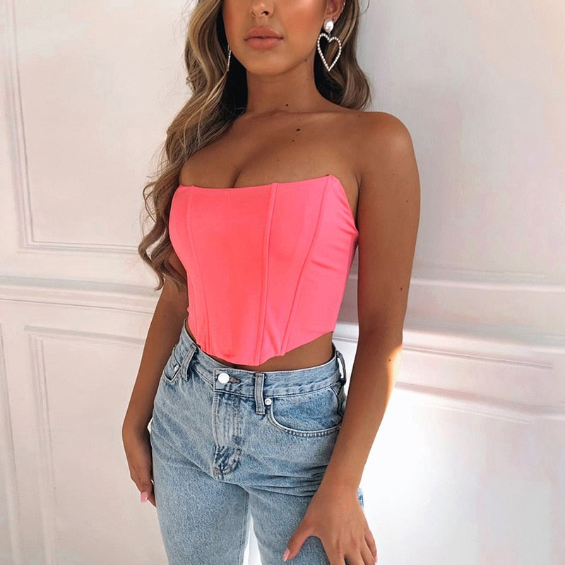 Women's Strapless Corset Top – Fitted Bustier Style