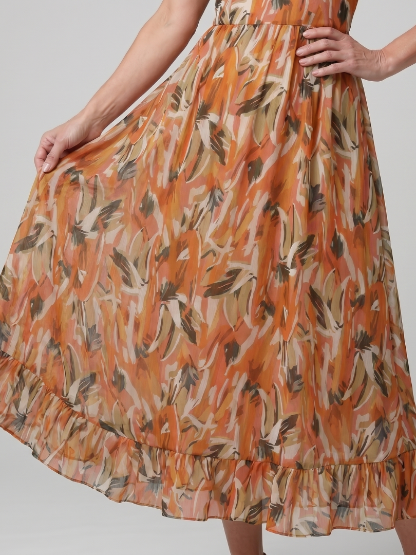 Abstract Print Midi Dress | Lightweight Sleeveless Summer Dress