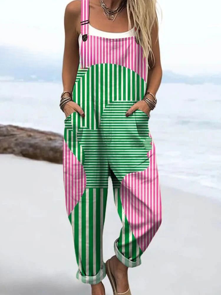 Cotton Women's Abstract Print Jumpsuit – Relaxed Fit