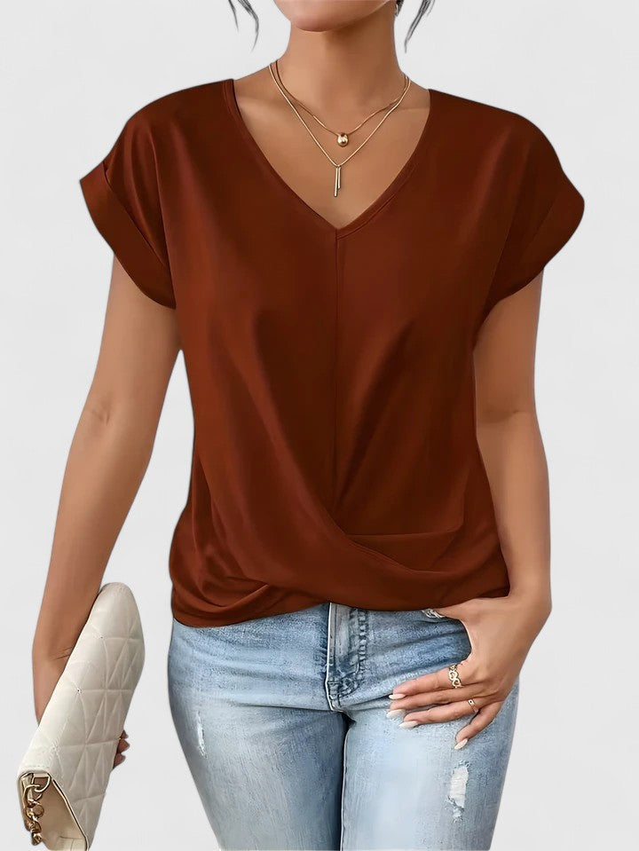 Women's V-Neck Twist Front Top – Elston London