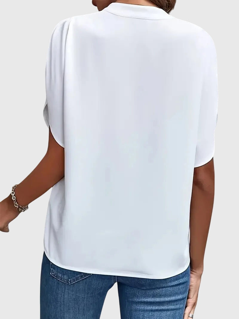 Women's V-Neck Shirt | Soft Cotton Blend Blouse by Elston London