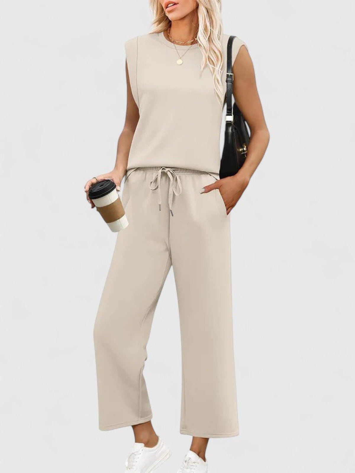 Lightweight Women's Two-Piece Set | Wide-Leg Co-Ord Outfit