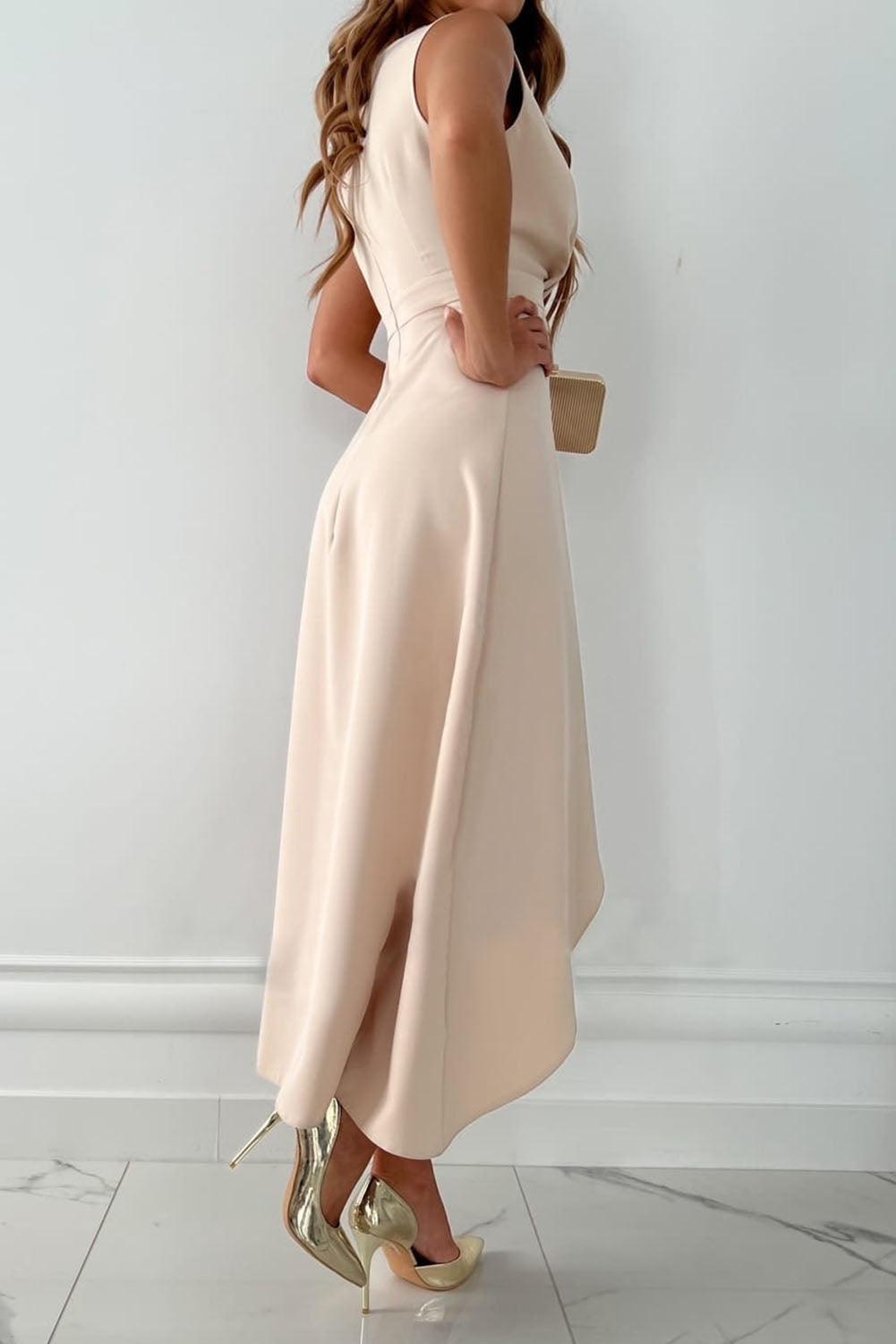 Women's Wrap Dress V-Neck Midi – Soft, Versatile Style