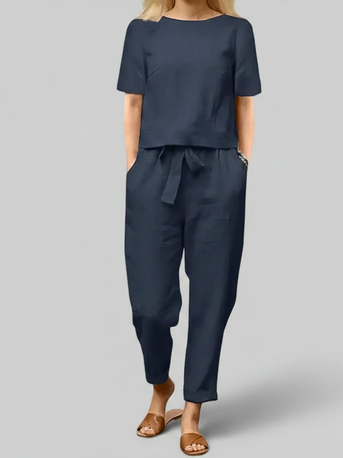 Women's Linen Two-Piece Lounge Set | Sierra