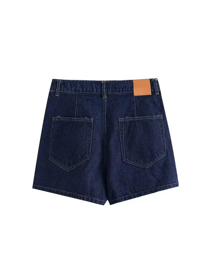 Denim Co-Ord Set Women – Asymmetrical Slim Fit Skirt Top