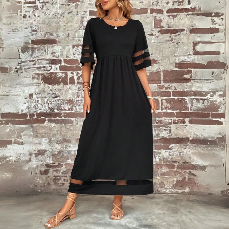 Breathable Knit Midi Dress | Cerelia Tummy-Smoothing Style