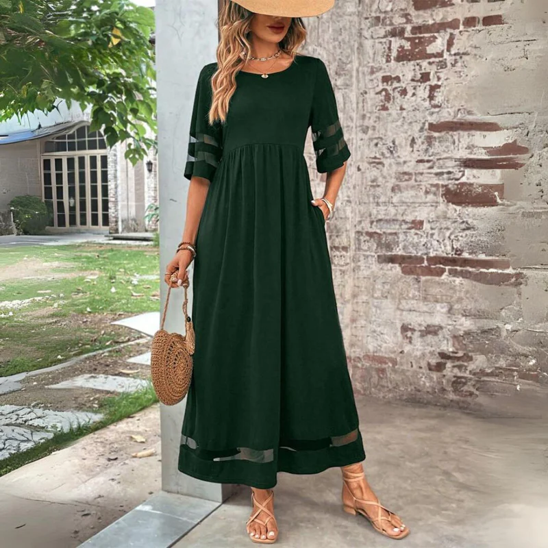 Breathable Knit Midi Dress | Cerelia Tummy-Smoothing Style