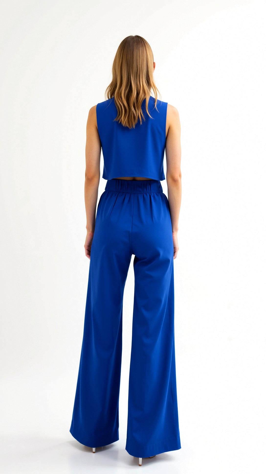 Women's Boho Two-Piece Set – Crop Top & Wide-Leg Trousers