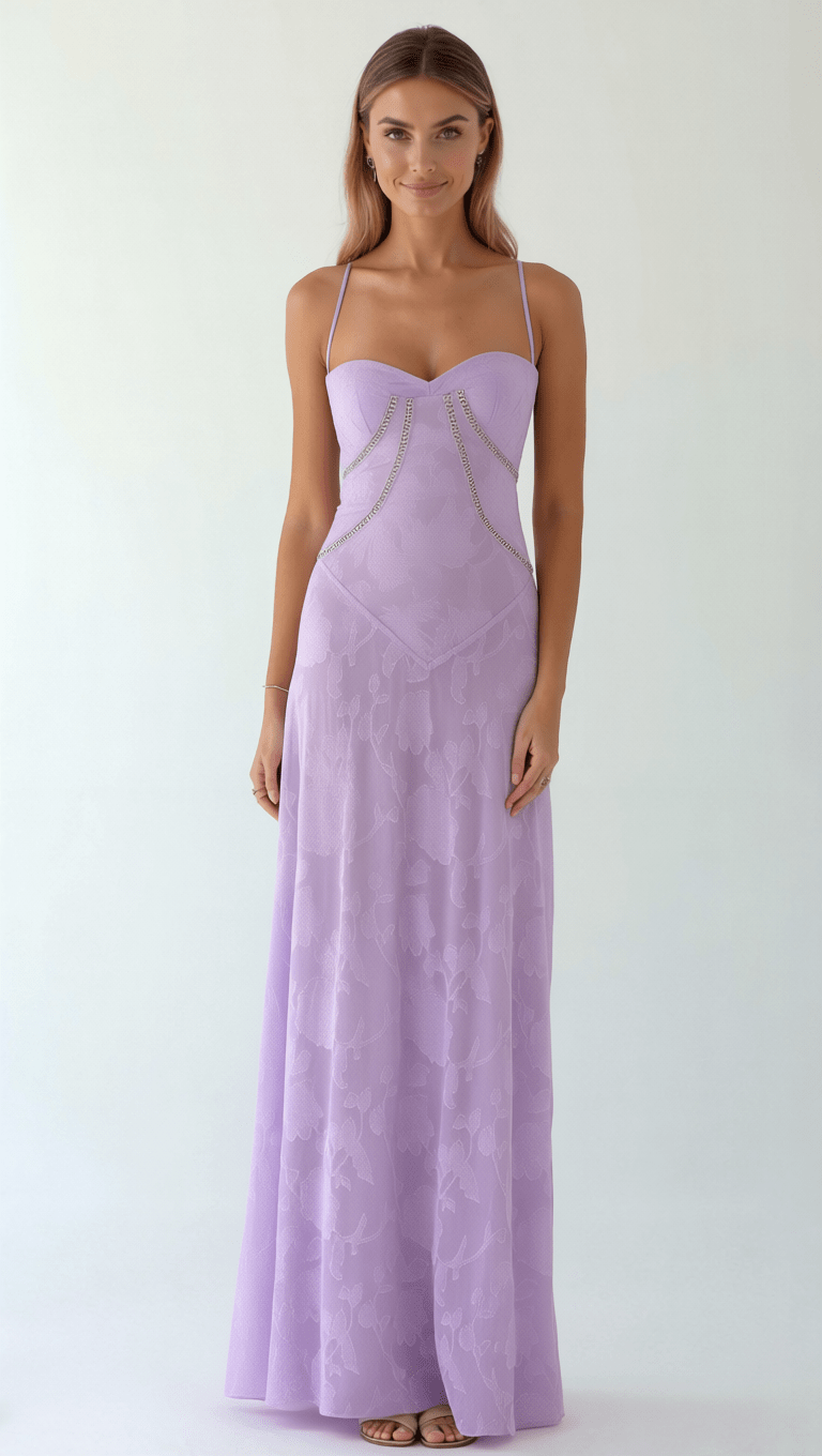 Lace Maxi Dress with Sweetheart Neckline – Arabelle