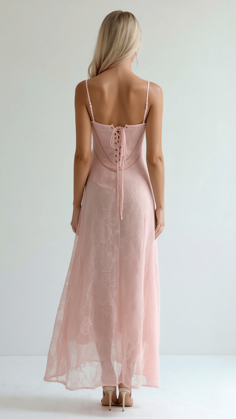 Lace Maxi Dress with Sweetheart Neckline – Arabelle