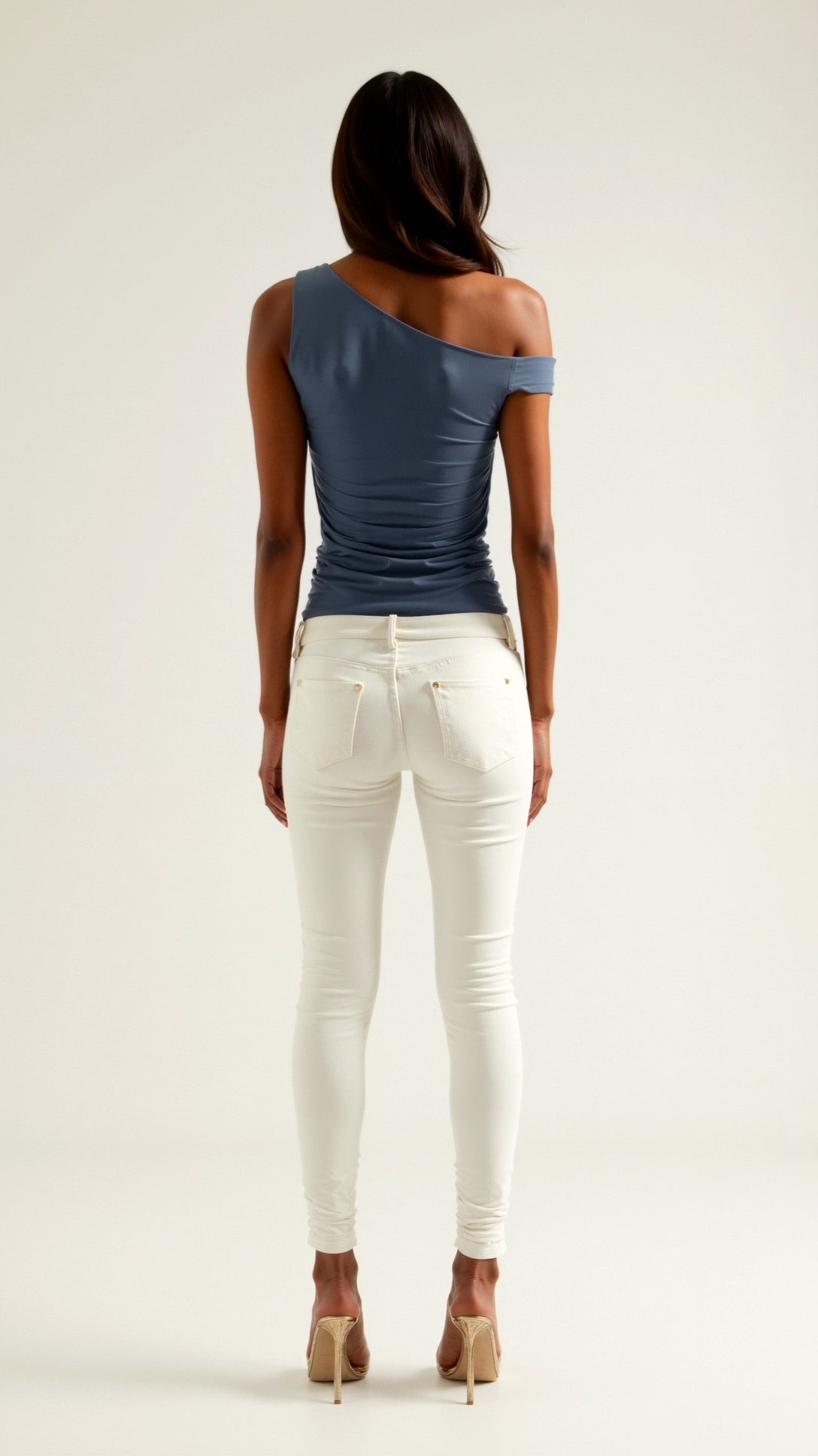 Women's One Shoulder Asymmetric Top – Stretch