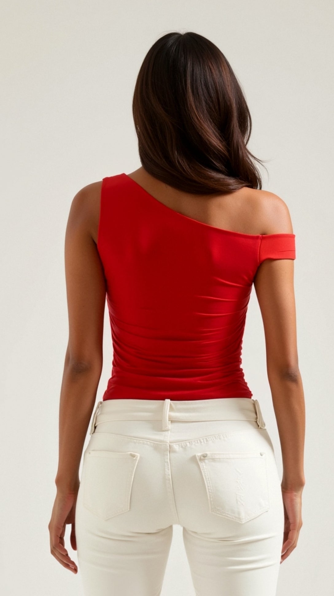 Women's One Shoulder Asymmetric Top – Stretch