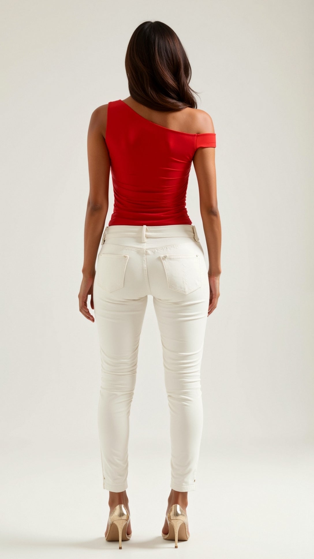 Women's One Shoulder Asymmetric Top – Stretch