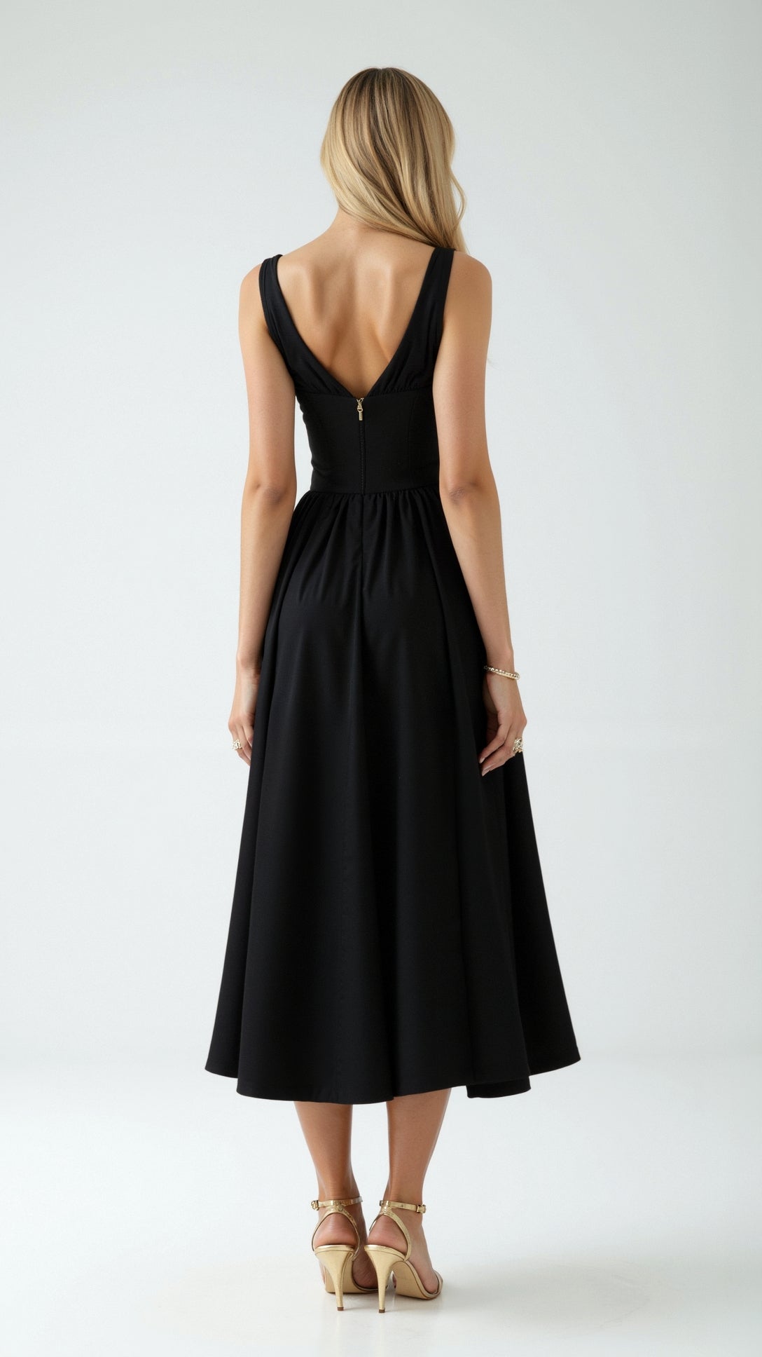 Cassiopeia Midi Plunge Dress – Rosa Mae