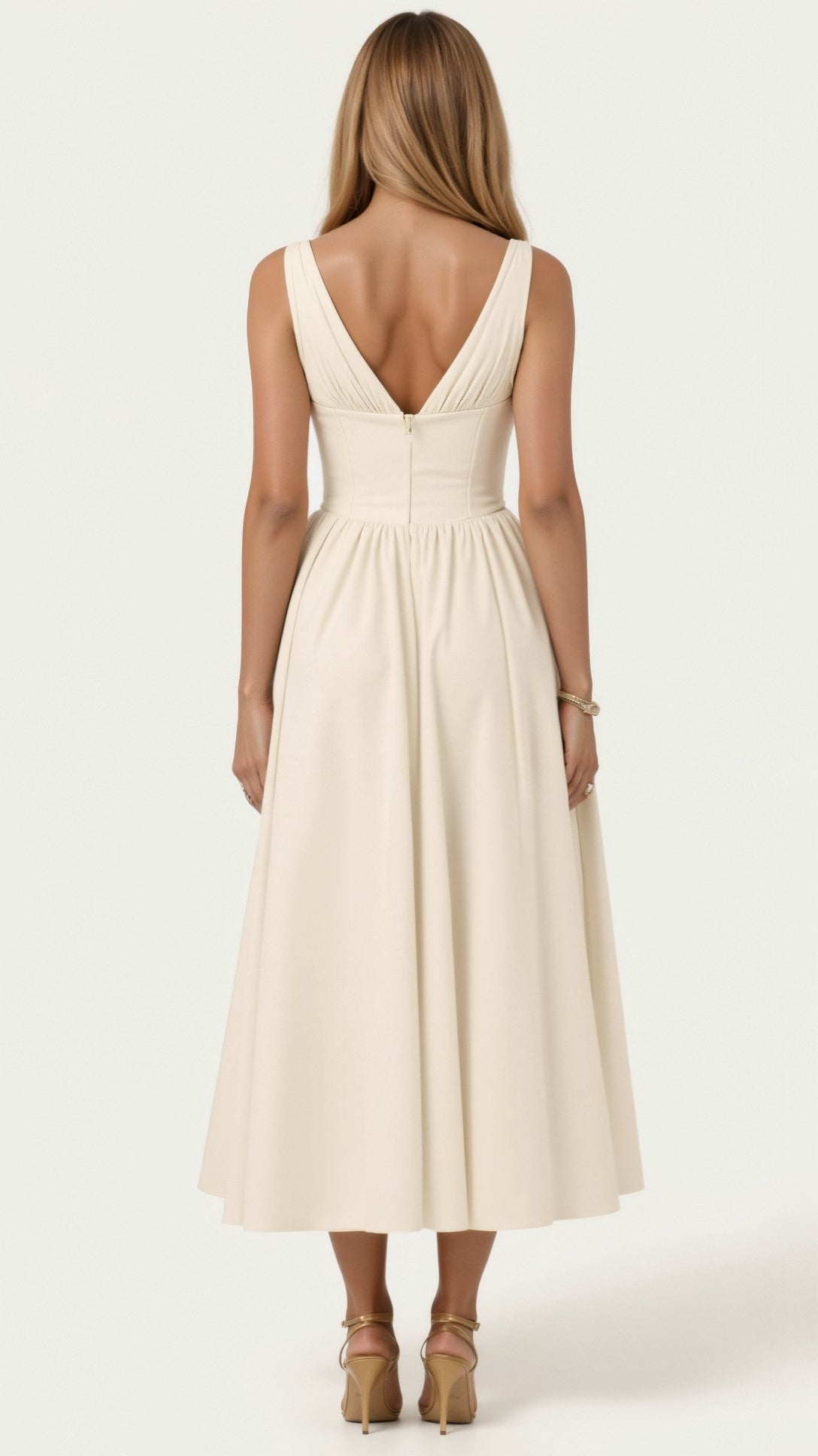 Cassiopeia Midi Plunge Dress – Rosa Mae