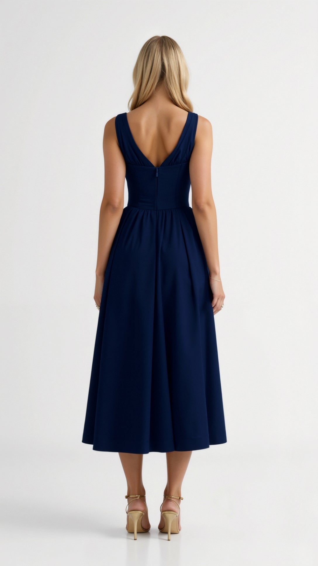 Cassiopeia Midi Plunge Dress – Rosa Mae