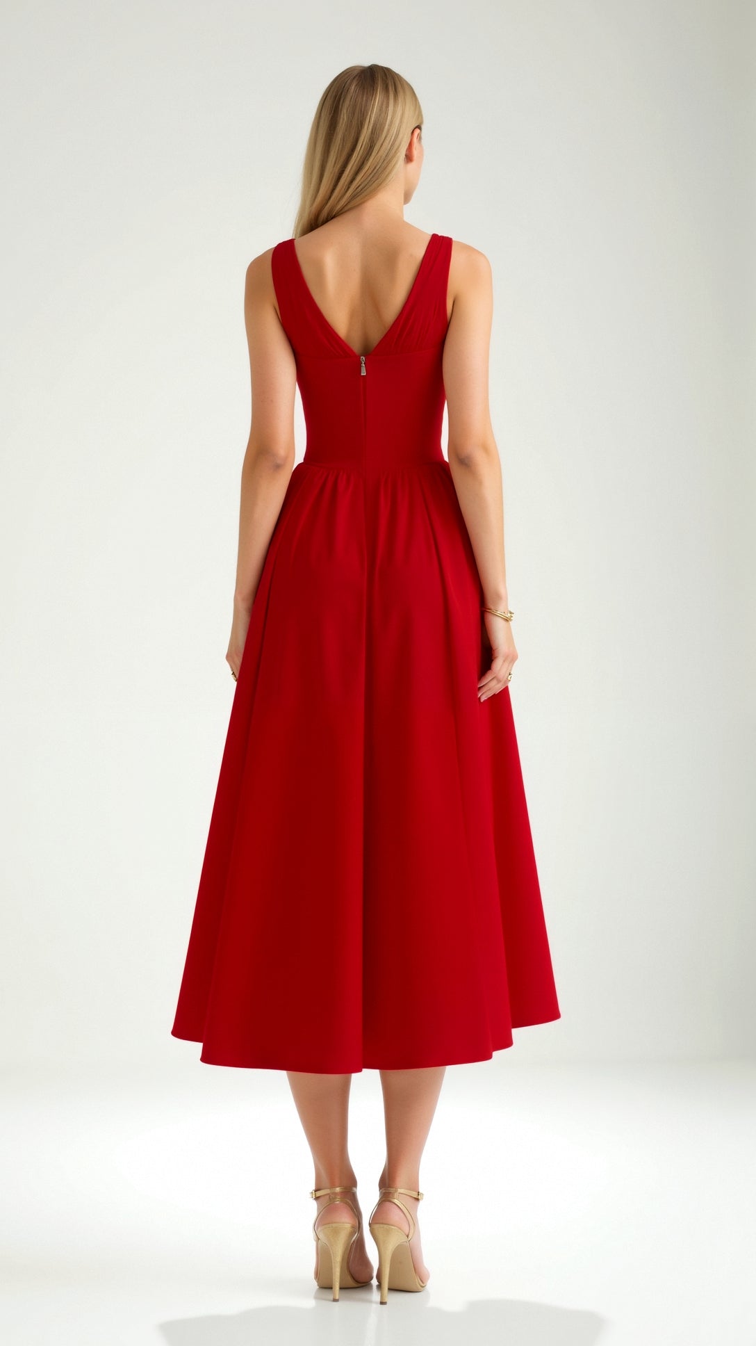 Cassiopeia Midi Plunge Dress – Rosa Mae