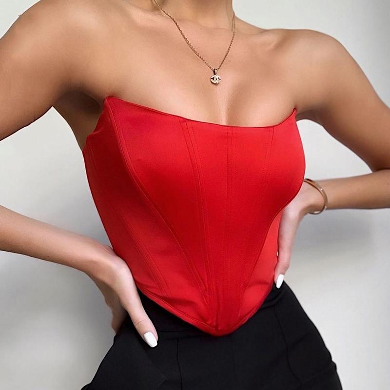 Women's Strapless Corset Top – Fitted Bustier Style